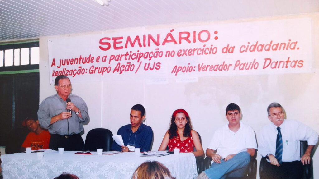 Em atividade de formação da União da Juventude Socialista (UJS).